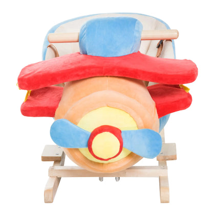 Wooden Rocking Horse Plane, Plush Seat, Sound, Red Rocking Horses at Gallery Canada