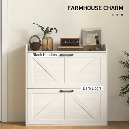 Narrow Shoe Storage Cabinet, 2 Flip Drawers, Adjustable Shelves, White Oak Shoe Storage Cabinets & Racks at Gallery Canada