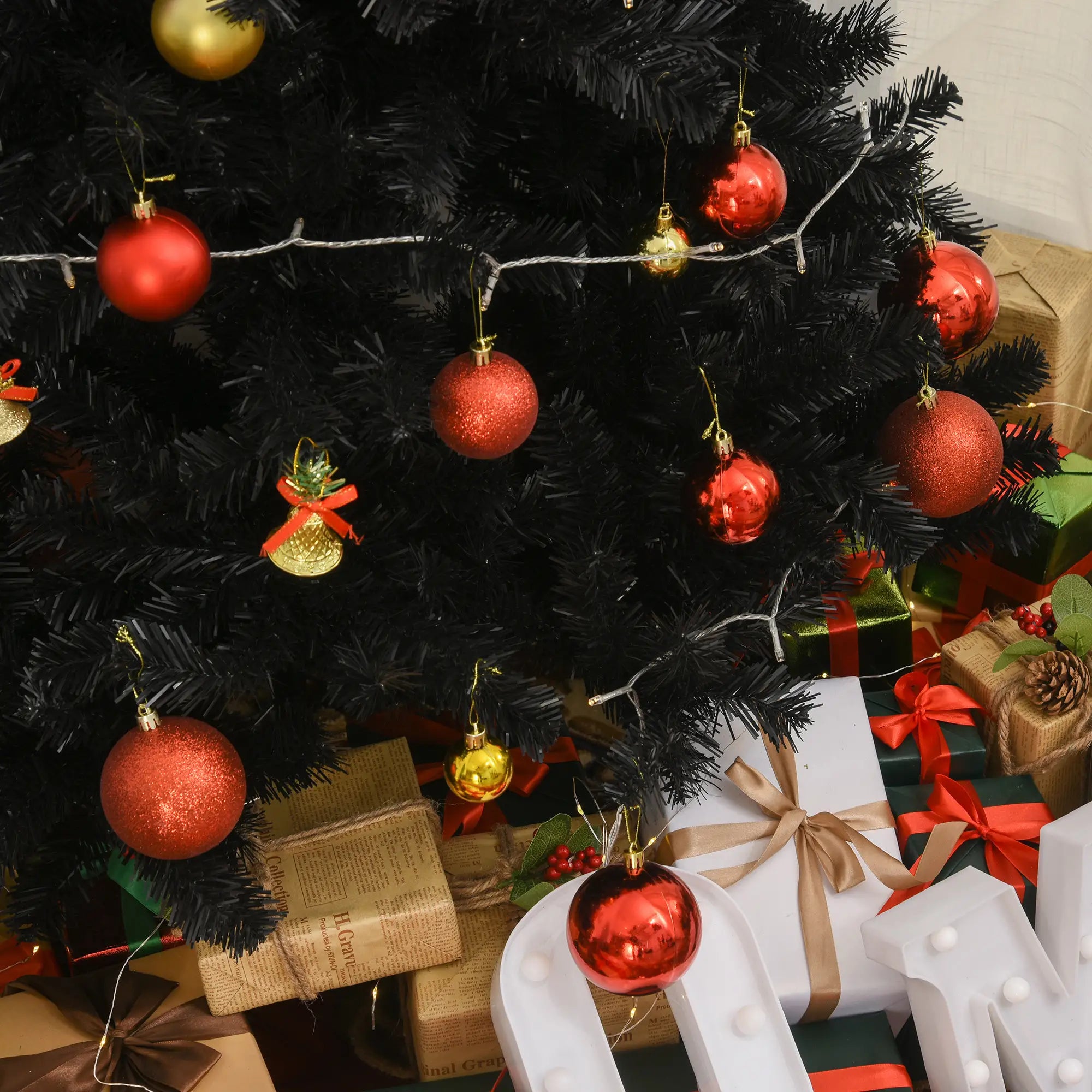 7ft Artificial Christmas Tree, Indoor Holiday Decoration, Black Artificial Christmas Trees at Gallery Canada