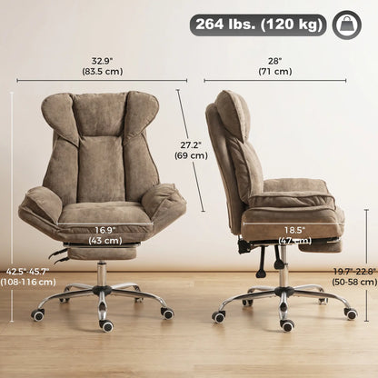 Criss Cross Chair With Wheels, Waterfall Armrests, Brown Office Chairs at Gallery Canada