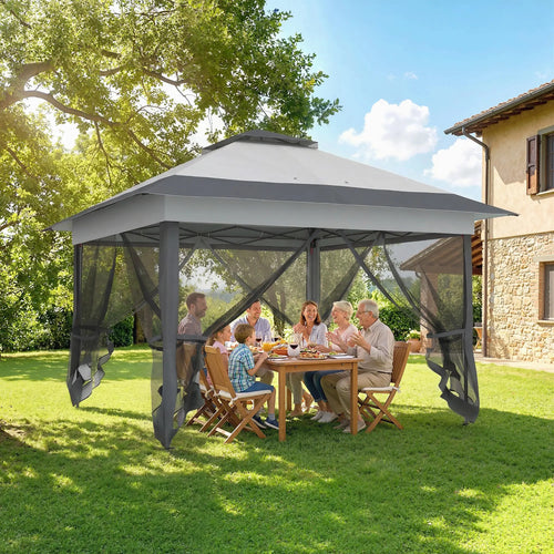 12' x 12' Foldable Pop-Up Party Tent, Instant Canopy Sun Shade Gazebo