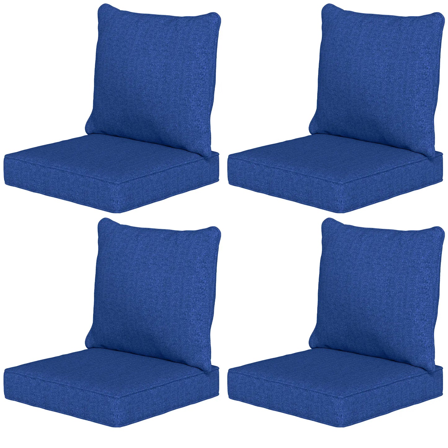Outdoor Chair Cushions Set Of 4, 24" x 24", Navy Blue Patio Chair Cushions Navy Blue at Gallery Canada