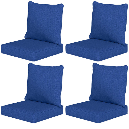 Outdoor Chair Cushions Set Of 4, 24" x 24", Navy Blue Patio Chair Cushions Navy Blue at Gallery Canada
