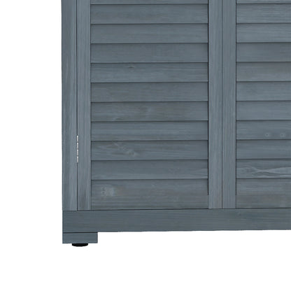 Outdoor Garden Shed, Wooden Tool Storage, 3-Tier Shelves, 34.3" x 18.3" x 63", Grey Sheds at Gallery Canada