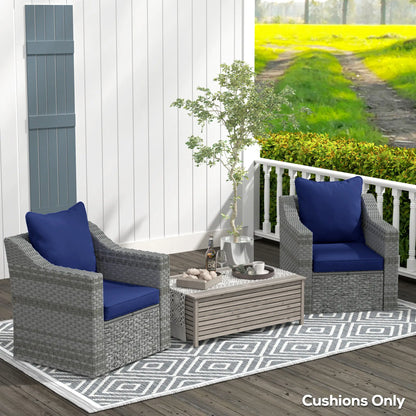 Seat Cushion Back Pillows Set of 2, Patio Chair Cushions, Dark Blue Patio Chair Cushions at Gallery Canada