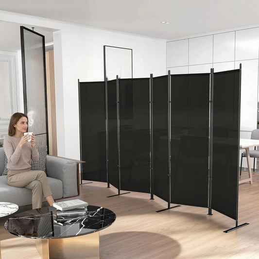 6 Ft Room Divider, Folding Privacy Screen, Charcoal Grey Room Dividers Charcaol Grey at Gallery Canada