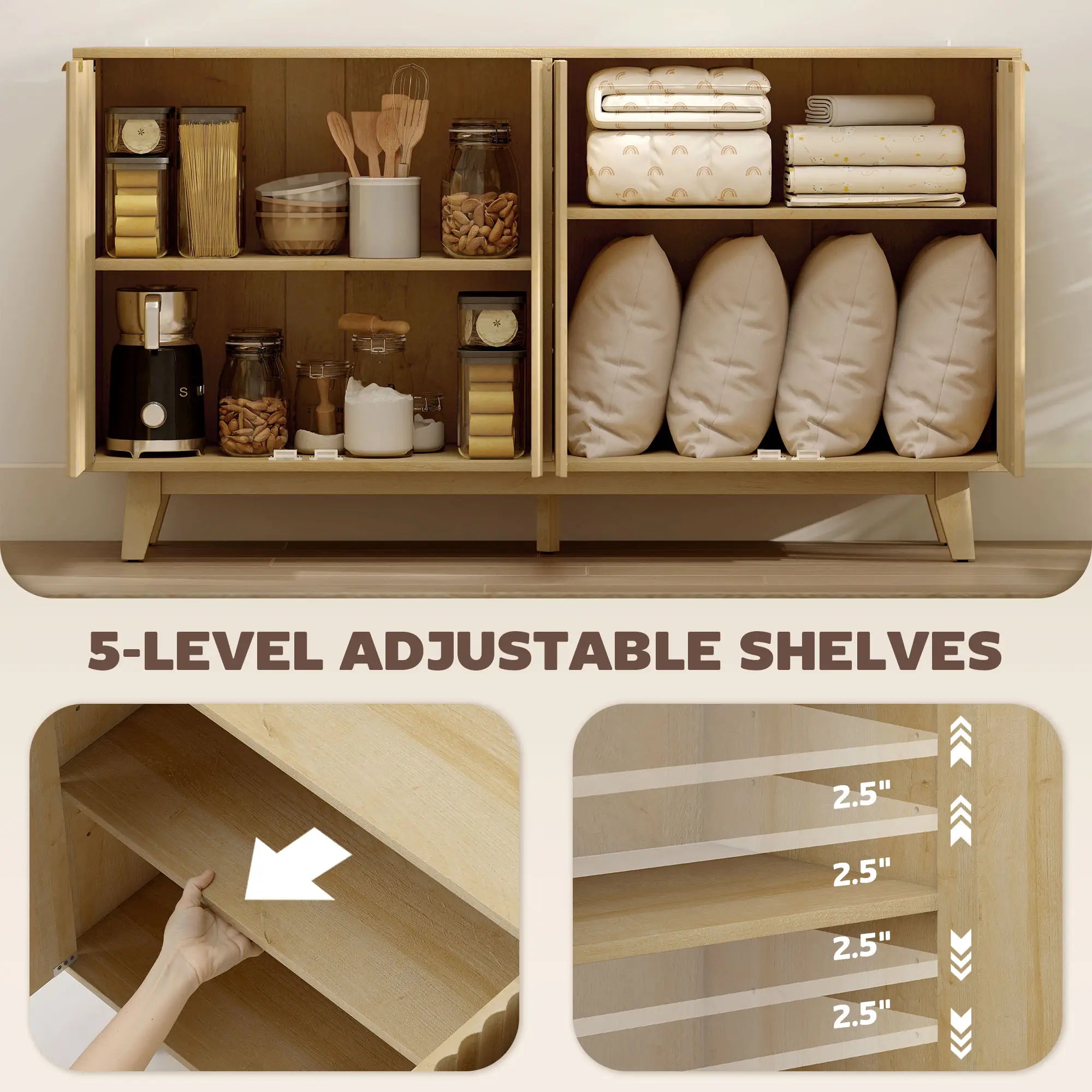 Fluted Sideboard Buffet, 55
