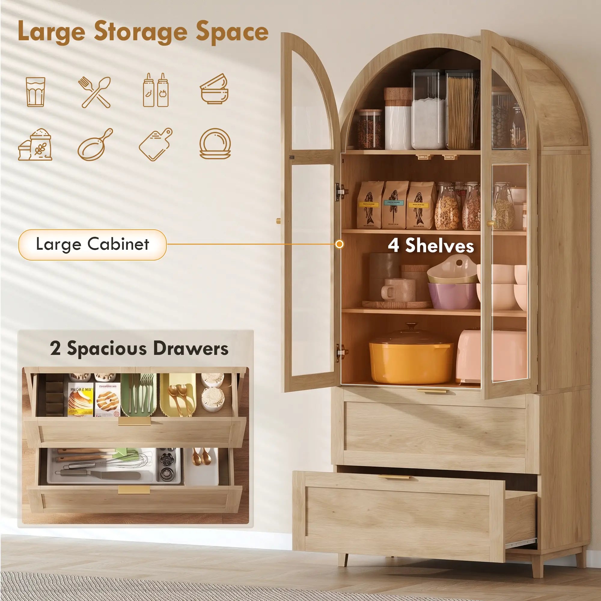 Arched Pantry Cabinet 71