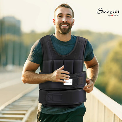 22lbs Weighted Vest, Adjustable Running Vest, 38 Weight Bags, Black Strength Training Equipment at Gallery Canada