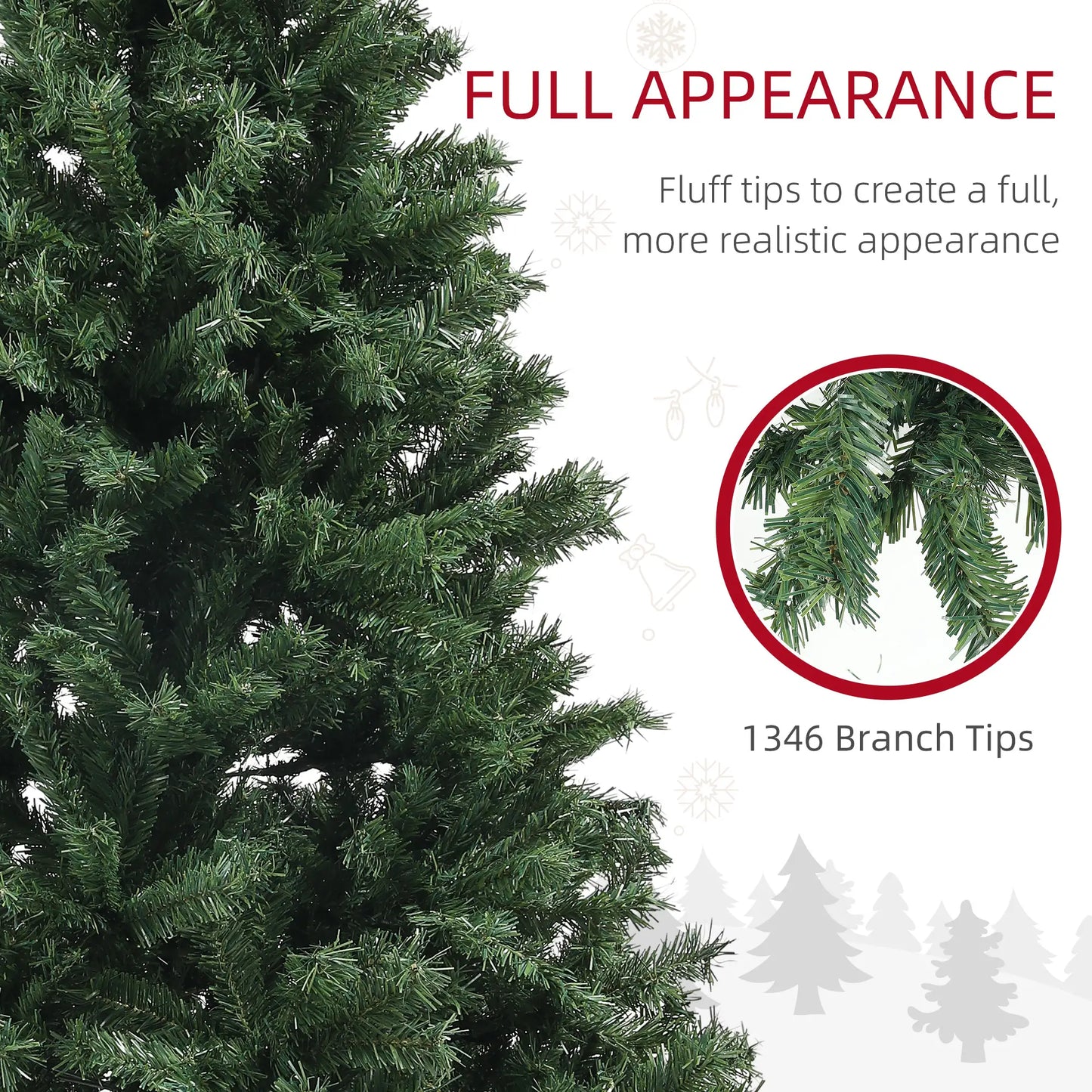 7.5ft Artificial Christmas Tree, Auto Open, Steel Base, Green Artificial Christmas Trees at Gallery Canada