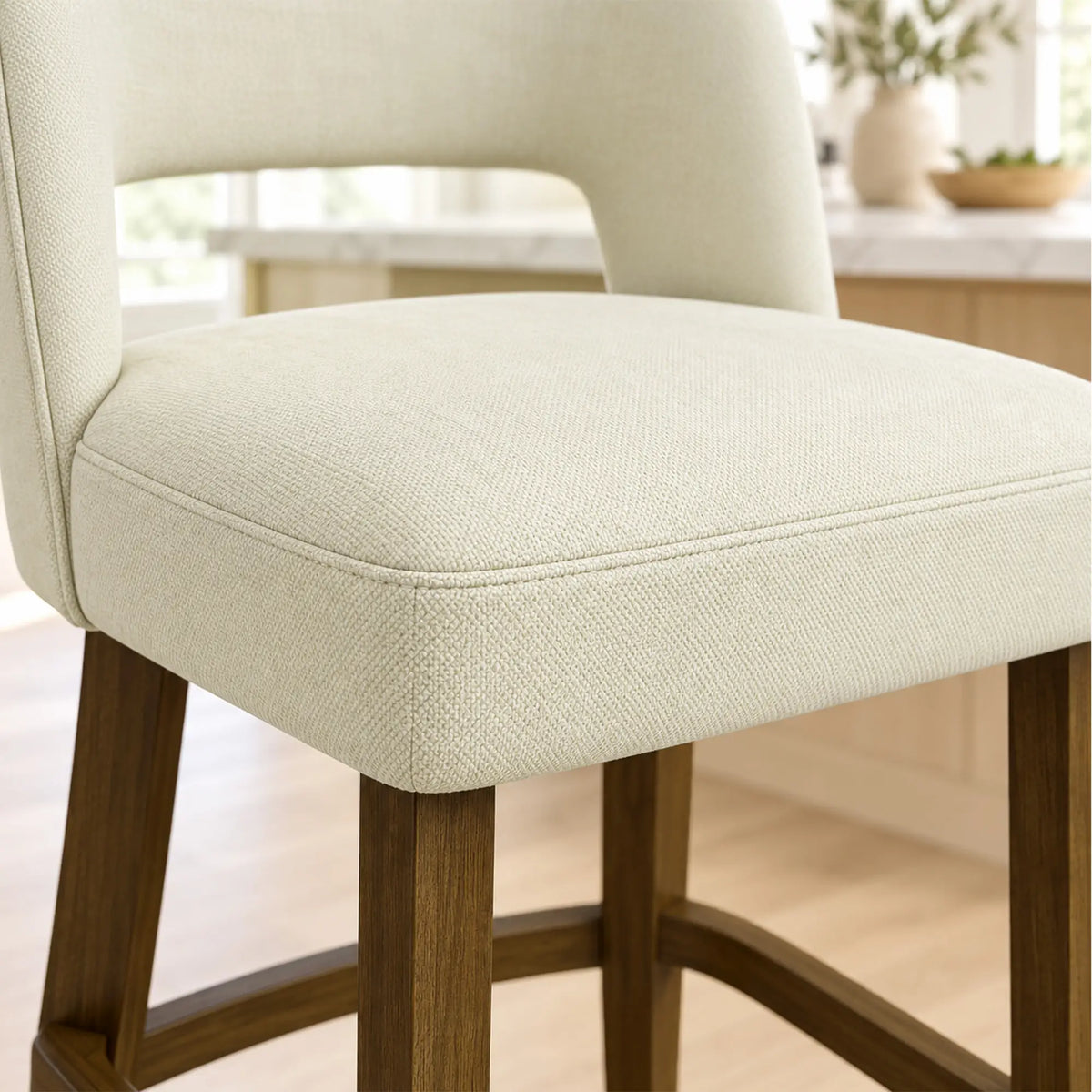 Bar Stools Set of 2, 26" Counter Height, Beige Bar Stools at Gallery Canada