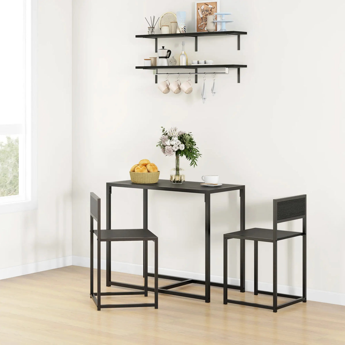 Industrial Dining Table Set for 2, Kitchen Table and Chairs, Small Space Bar Sets at Gallery Canada