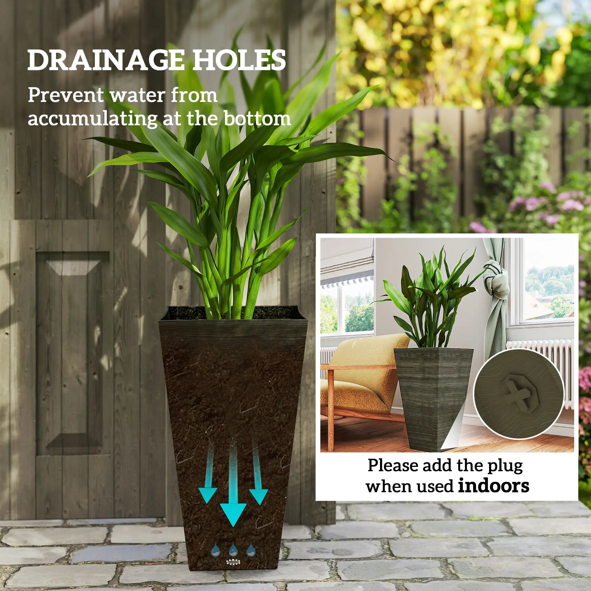 Tall Planter Set of 3, 28 Inch Taper, Bronze Planter Set at Gallery Canada