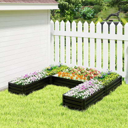 Steel Raised Garden Bed, 8x8x1ft, Set of 5 Large Planters, Black Galvanized Planter Boxes at Gallery Canada