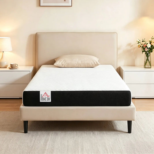 Twin 6 Inch Memory Foam Mattress, Medium Firm, CertiPUR-US Mattresses White, Grey at Gallery Canada