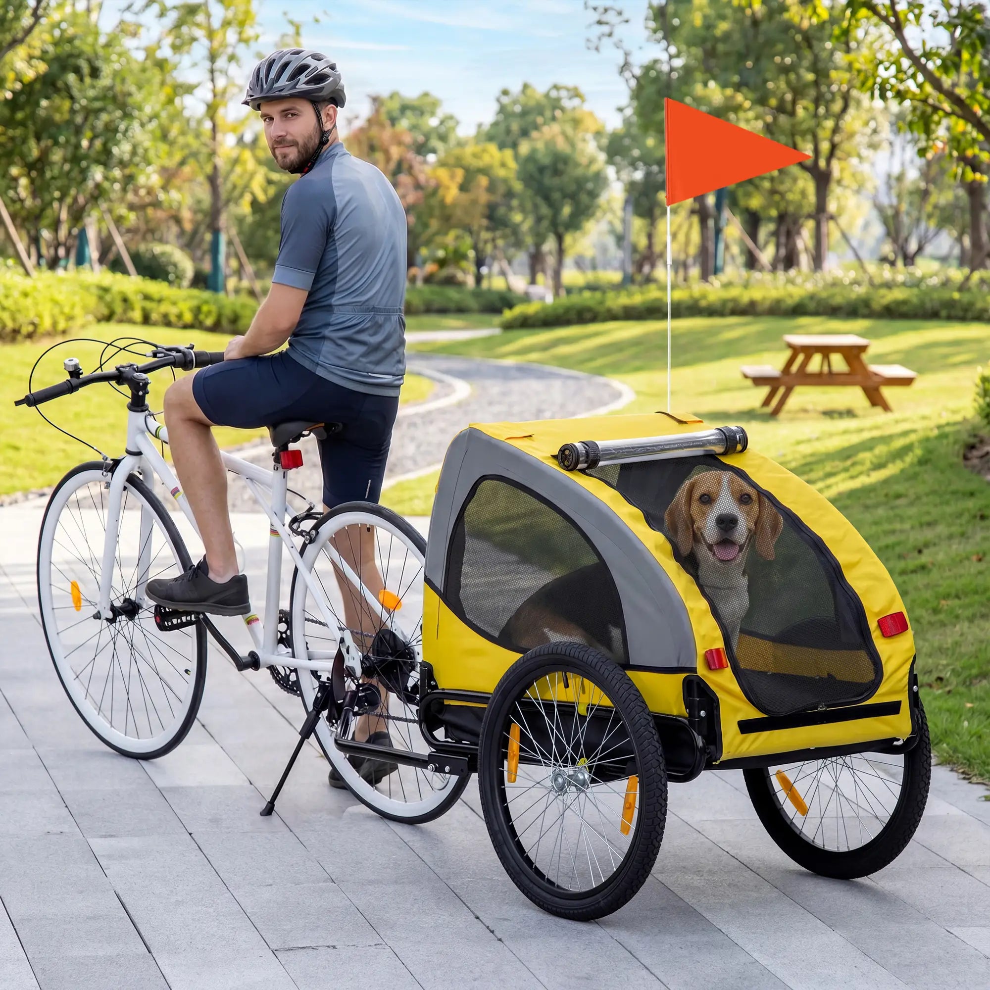 Dog Bike Trailer, Hitch Coupler, Quick Release Wheels, Medium, Yellow Dog Bike Trailers & Strollers at Gallery Canada
