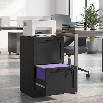 Vertical Filing Cabinet, 2 Drawers, Lock, A4 Letter, Black Office Cabinets & Cupboards at Gallery Canada