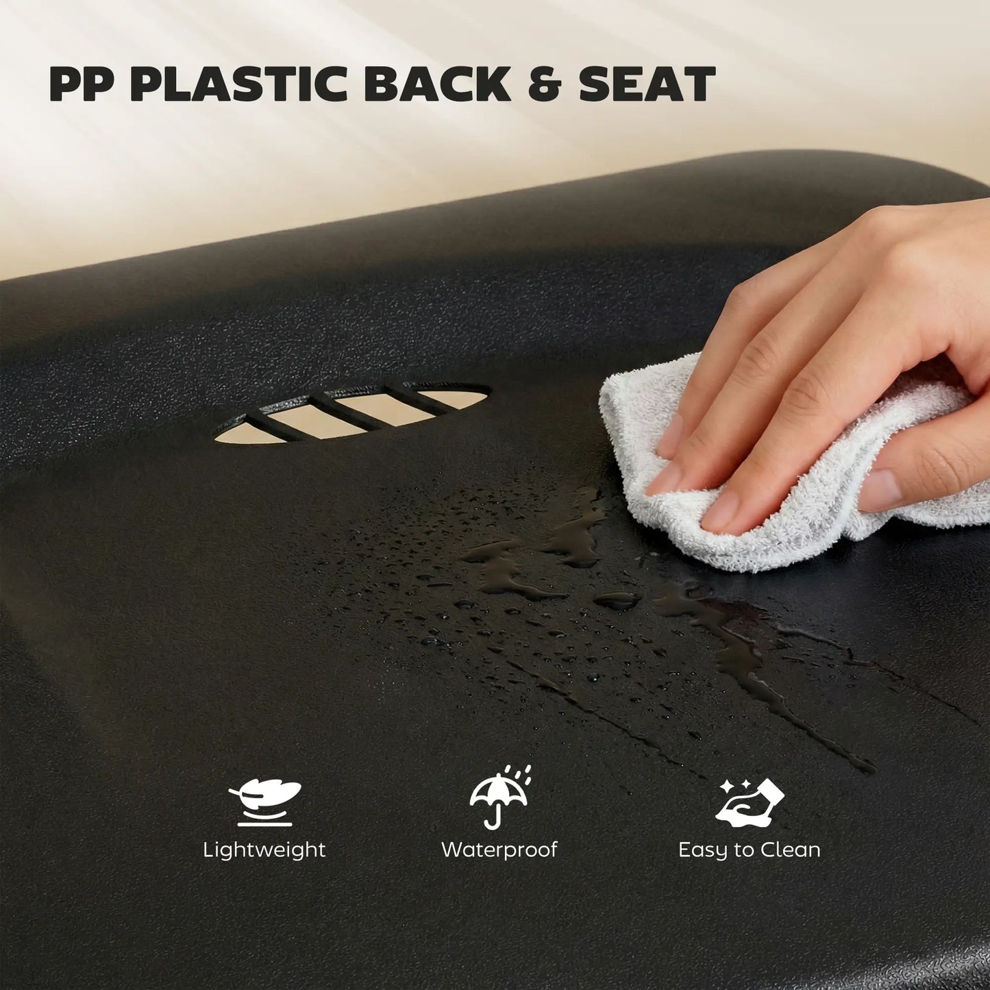Folding Chairs 6 Pack, Black Plastic With Steel Frame, Black Dining Chairs at Gallery Canada