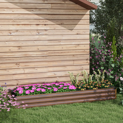 8'x2'x1' Galvanized Raised Bed, Elevated Planter Box, Dark Brown Raised Garden Beds at Gallery Canada