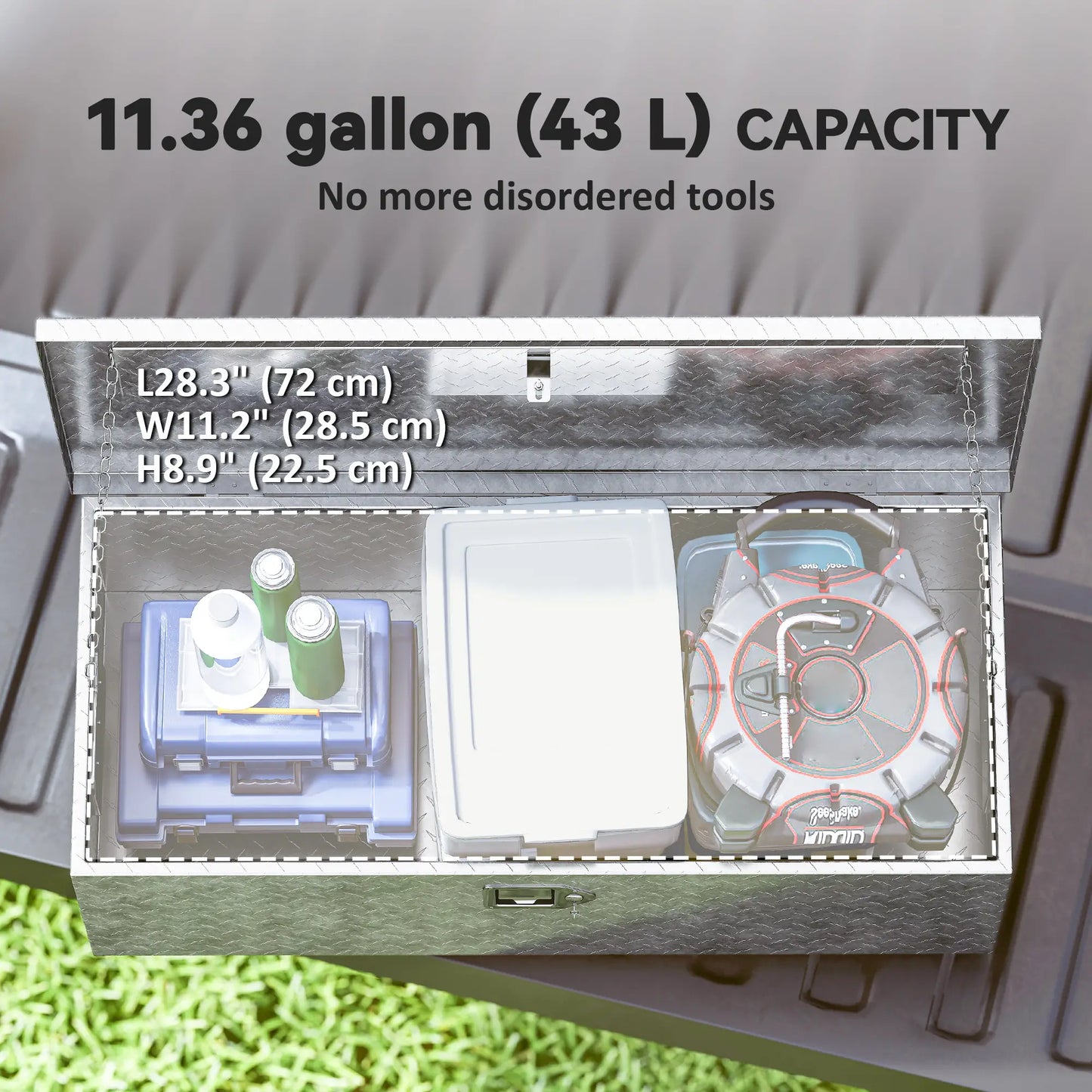 30 Inch Truck Bed Tool Box, Heavy Duty Aluminum Diamond Plate Trailer Tongue Box Tool Organizers at Gallery Canada