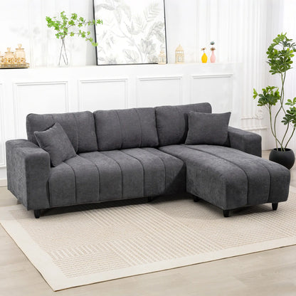 L-Shaped 3-Seater Sectional Sofa With Chaise, Spring Cushion, Grey L Shaped Couchs at Gallery Canada