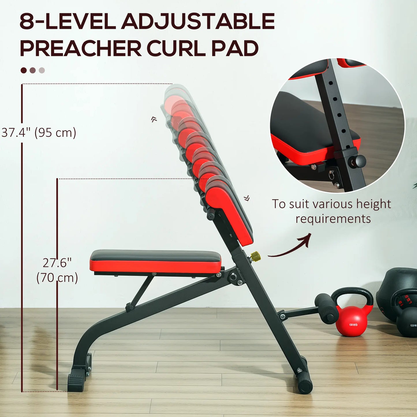 Foldable Roman Chair Hyperextension Bench, 660LBS, Black