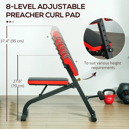 Foldable Roman Chair Hyperextension Bench, 660LBS, Black