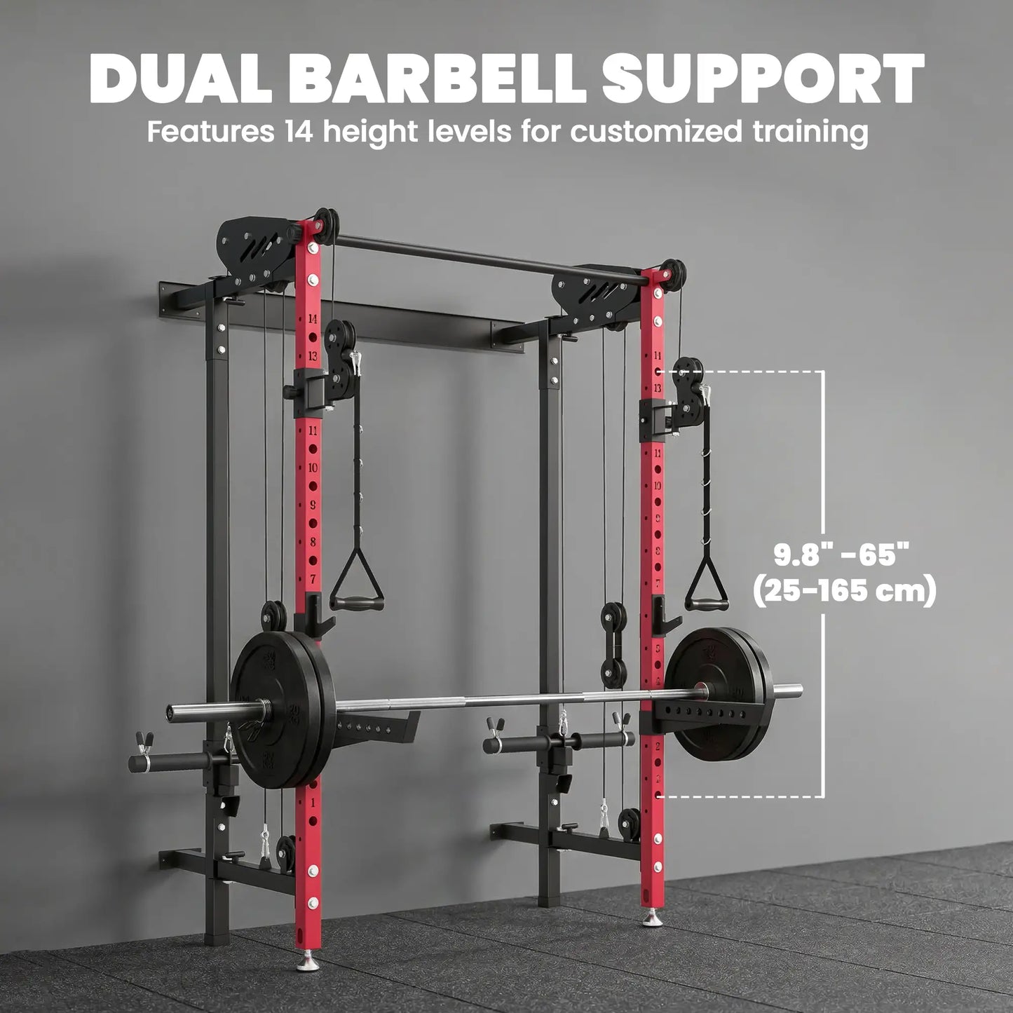 Foldable Power Cage With Pull-Up Bar, Cable Pulley System, 1540 Lbs Power Towers at Gallery Canada