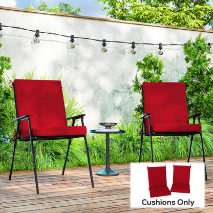 Outdoor Cushions Set of 2, Dining Chair Seat Cushions with Back, Fade-Resistant, Wine Red Patio Chair Cushions at Gallery Canada