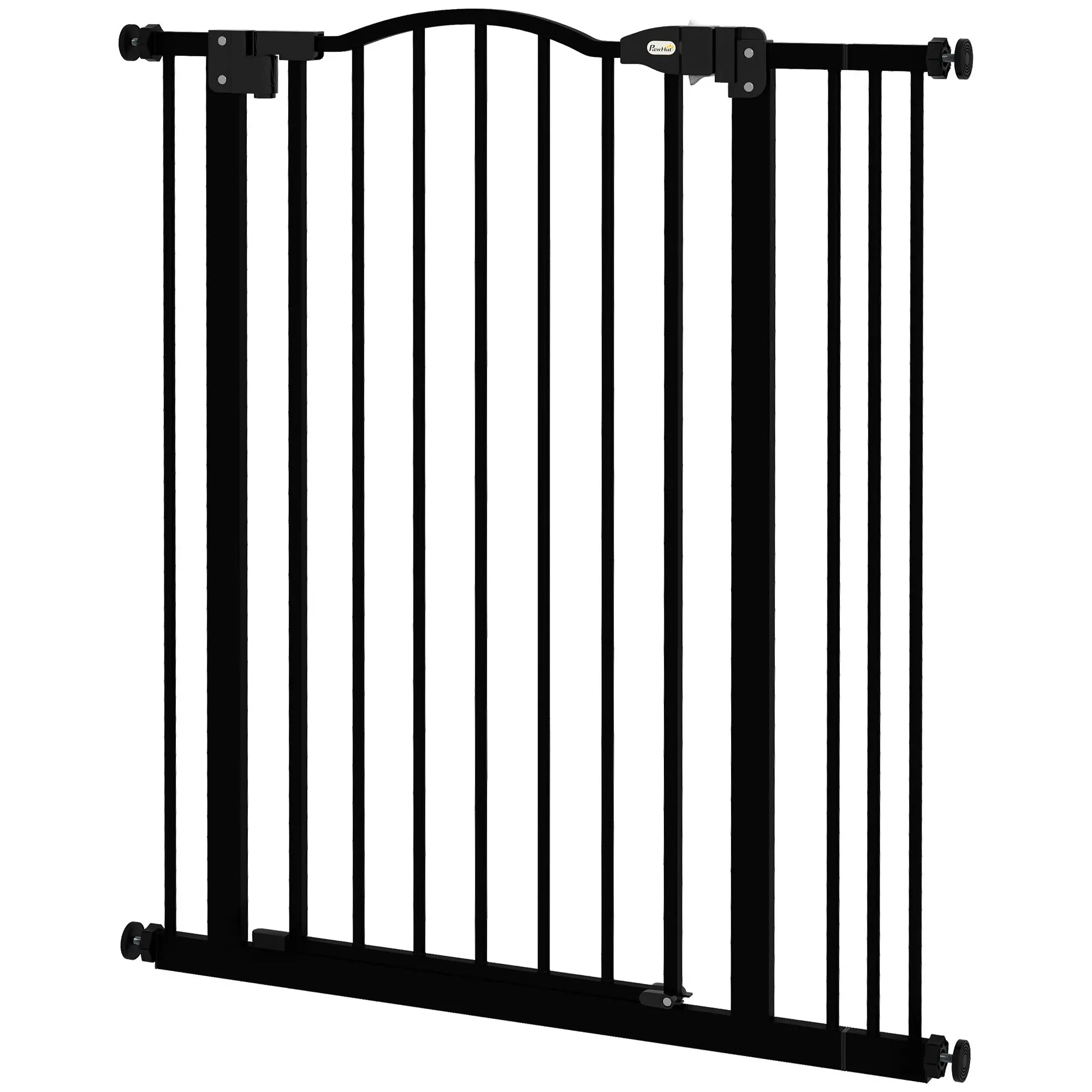 Extra Tall Dog Gate with Door, Pressure Fit, Auto Close, 29-34 Inch, Black Houses, Kennels & Pens Black at Gallery Canada
