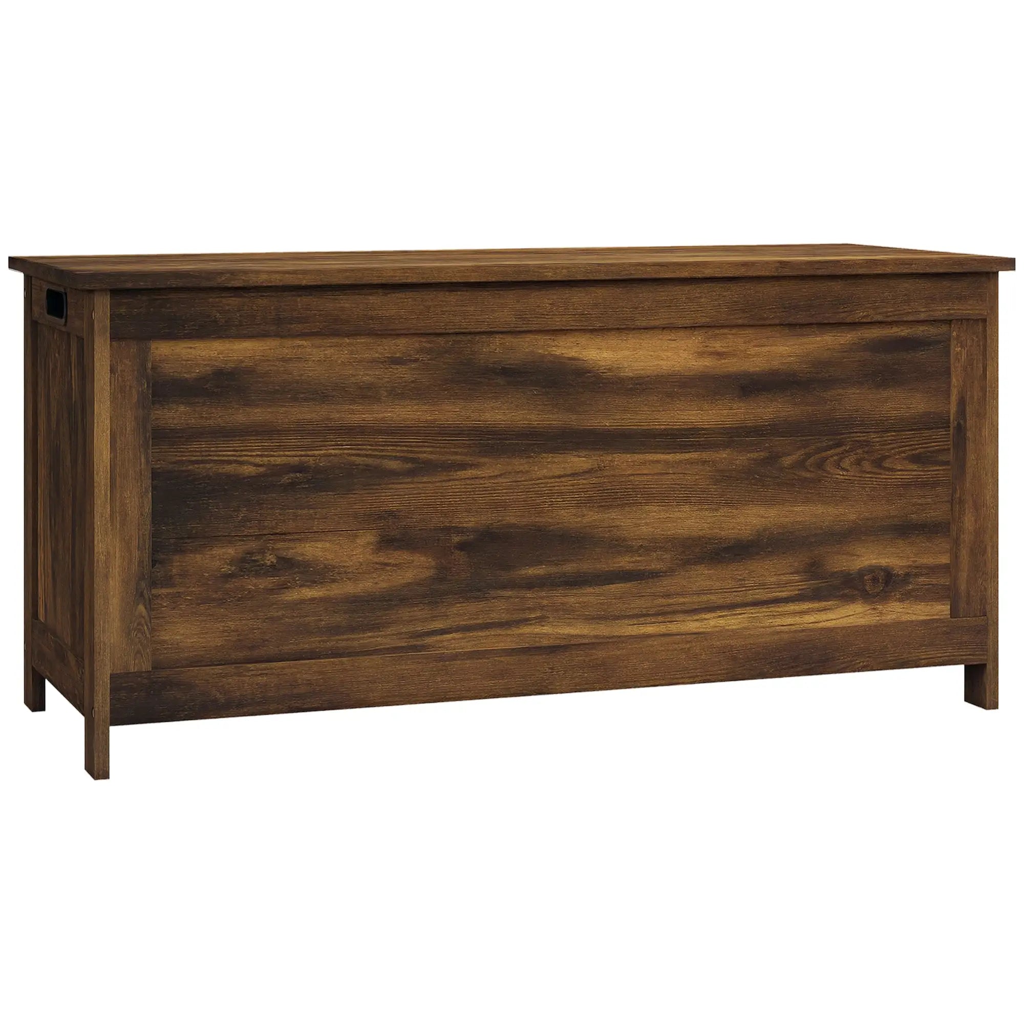 Modern Storage Trunk with Safety Hinges, Entryway Bench, Rustic Brown, Brown Storage Ottomans & Benches at Gallery Canada