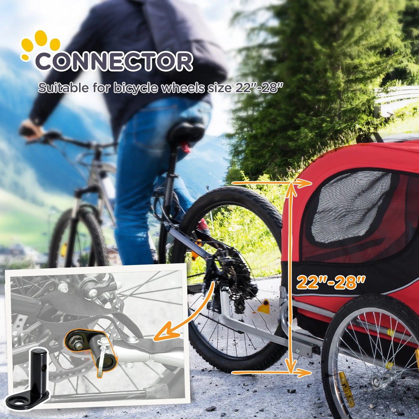 Dog Bike Trailer, Pet Cart Bicycle, Wagon Cargo Carrier, Red Dog Bike Trailers & Strollers at Gallery Canada