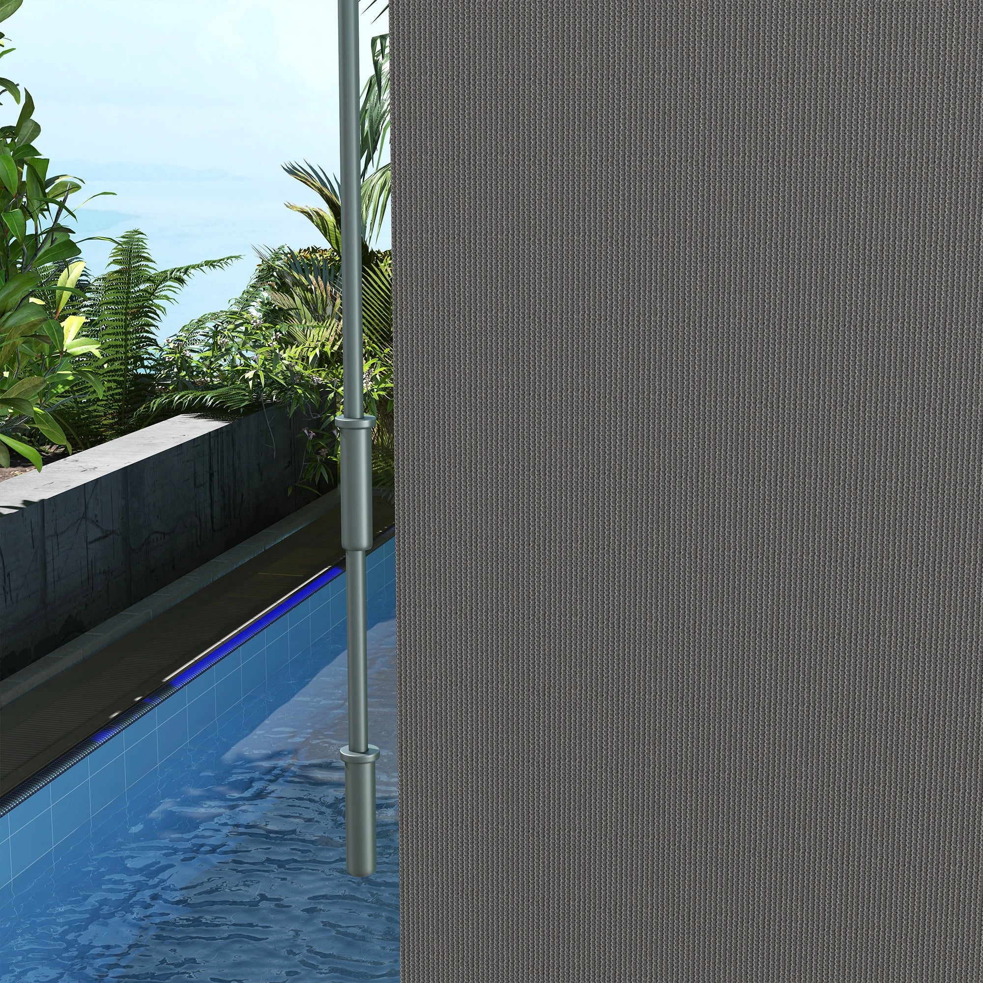 6' x 6' Outdoor Roller Shades, Cordless Porch Blinds, Light Grey Side Awnings at Gallery Canada