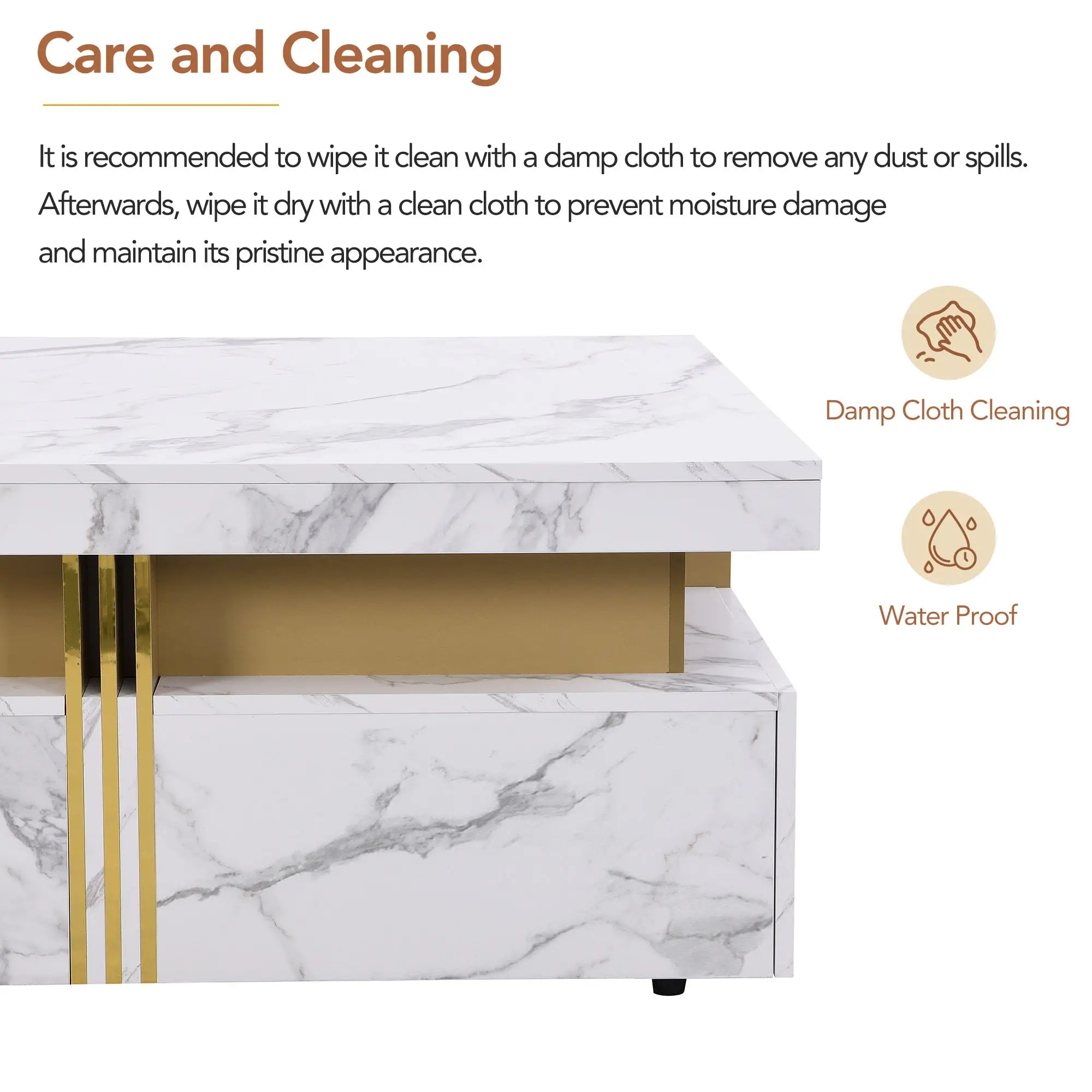 Square Storage Coffee Table, 4 Drawers, MDF, 33.5