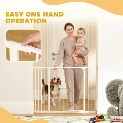 Pressure Fit Dog Gate, 29.9''-42.1'' Width, White Houses, Kennels & Pens at Gallery Canada