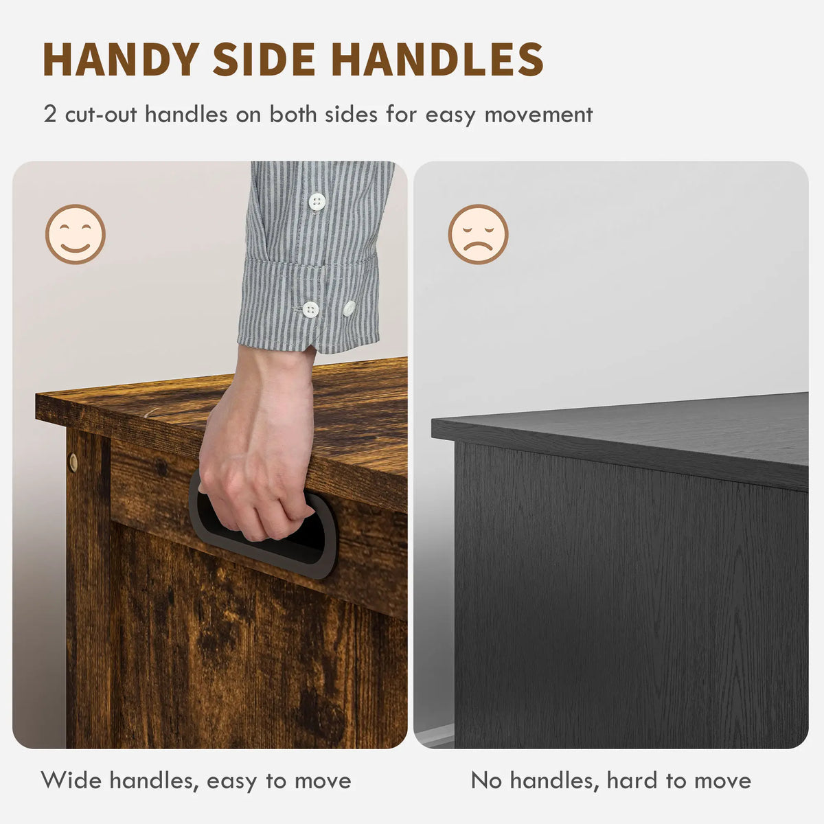 Modern Storage Trunk with Safety Hinges, Entryway Bench, Rustic Brown, Brown Storage Ottomans & Benches at Gallery Canada