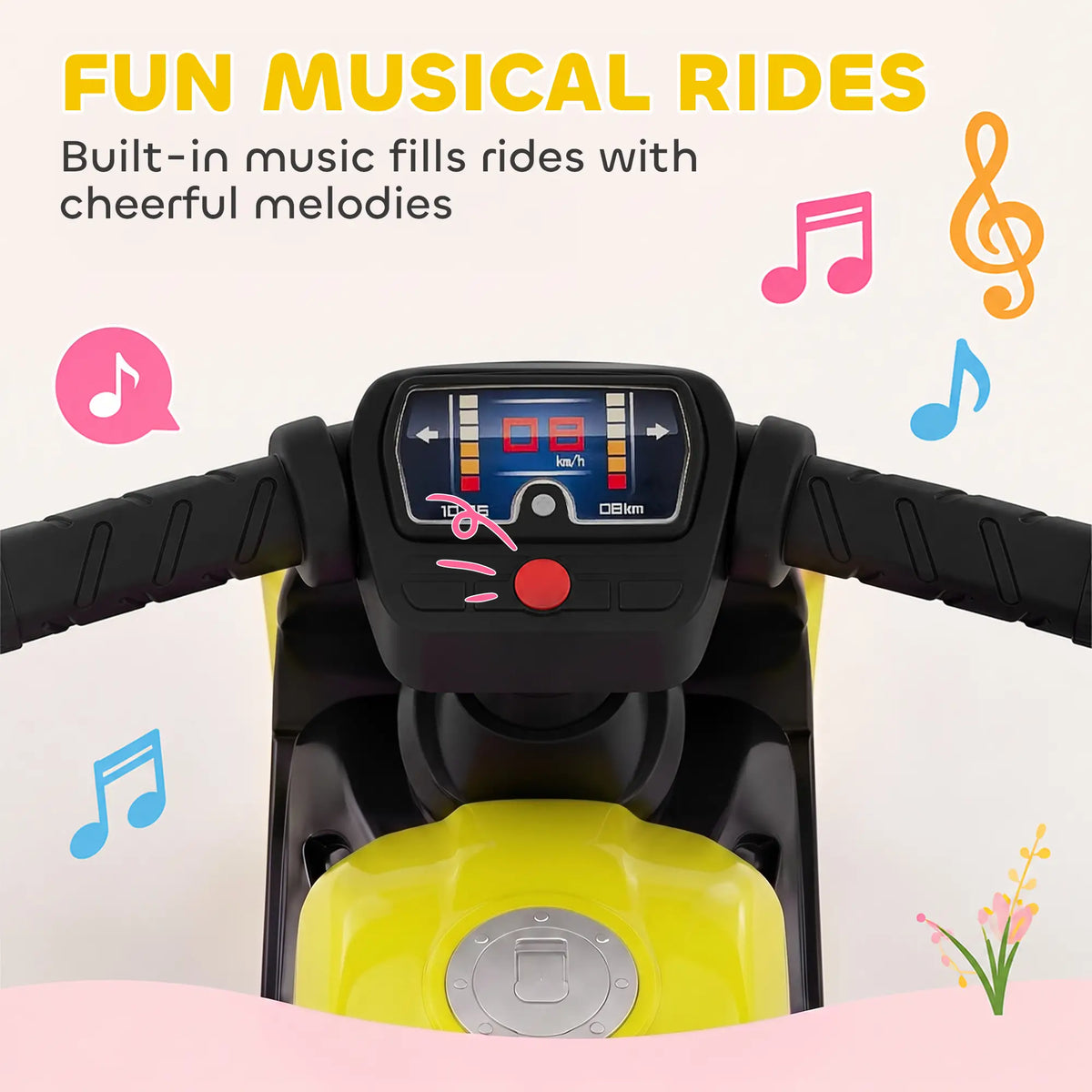 Balance Bike With Music, Wide Tires, Green Riding & Rocking Toys at Gallery Canada