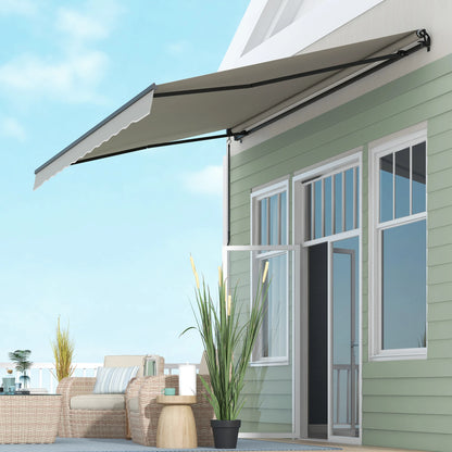 15' X 10' Retractable Awning, 280gsm UV Resistant Sunshade, Light Grey Window Awnings at Gallery Canada