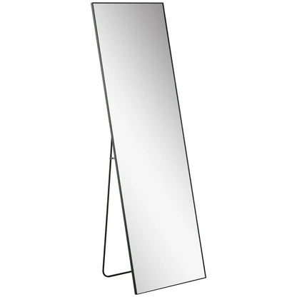64"X20" Full Length Mirror With Support Frame, Black Full Length Mirrors Black at Gallery Canada