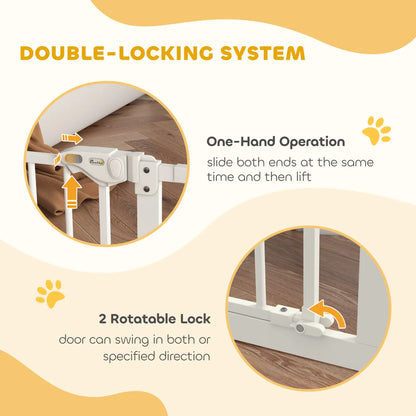 Pet Gate with Door, 30 in Tall, Pressure-Mounted Safety Gate, White Pet Gates at Gallery Canada