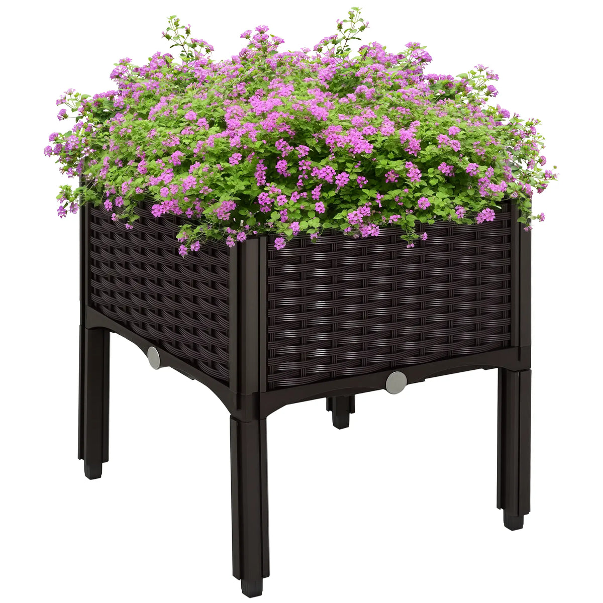 Raised Garden Bed, PP Flower Bed, Vegetable Herb Grow Box, Brown Elevated Garden Beds Brown at Gallery Canada