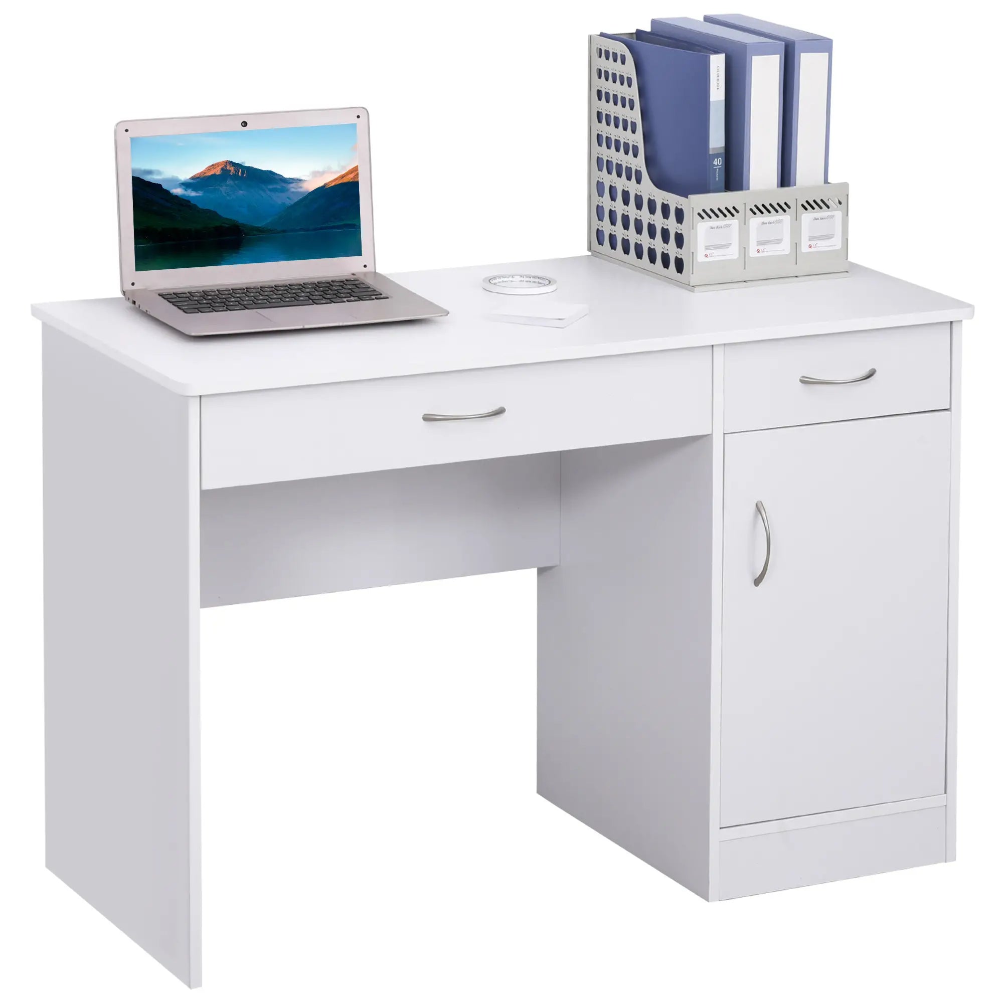Computer Desk with Storage Drawers, White Writing Desks at Gallery Canada