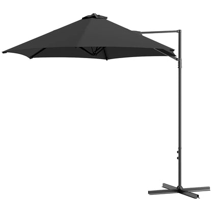8.5FT Offset Patio Umbrella, 360° Rotation, Φ100.8" x 96.5"H, Black Offset Cantilever Umbrellas Black at Gallery Canada