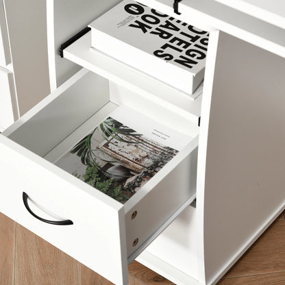 Computer Desk with Keyboard Tray, Drawers, CPU Stand, White Computer Desks at Gallery Canada