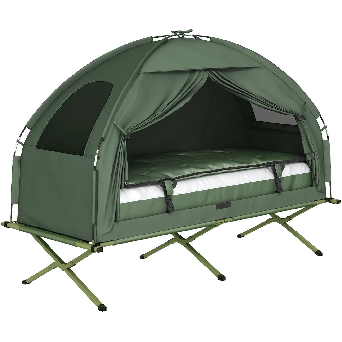 Portable Hiking Tent Camping Bed Cot Combo with Sleep Bag Mattress Camping Tents Army Green at Gallery Canada