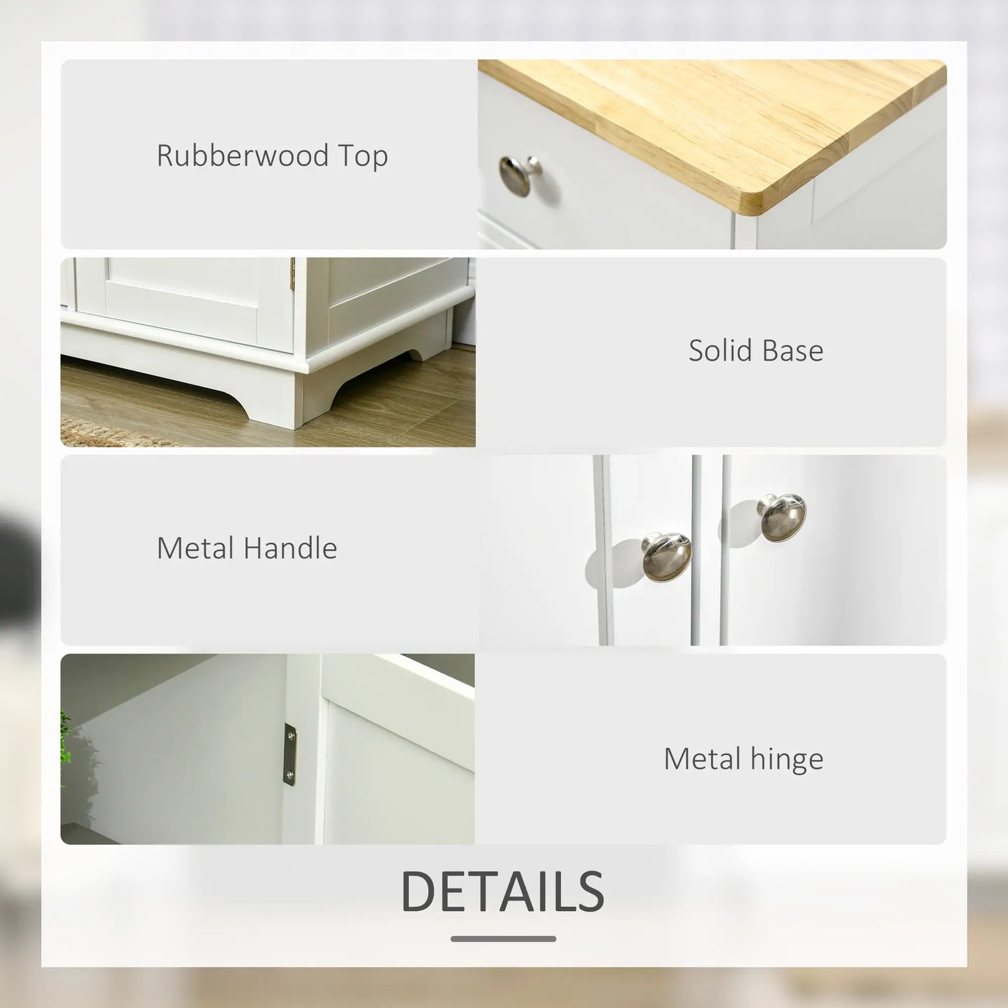 Modern Sideboard, Buffet Cabinet with Storage, Drawers, Adjustable Shelves, White Bar Cabinets at Gallery Canada