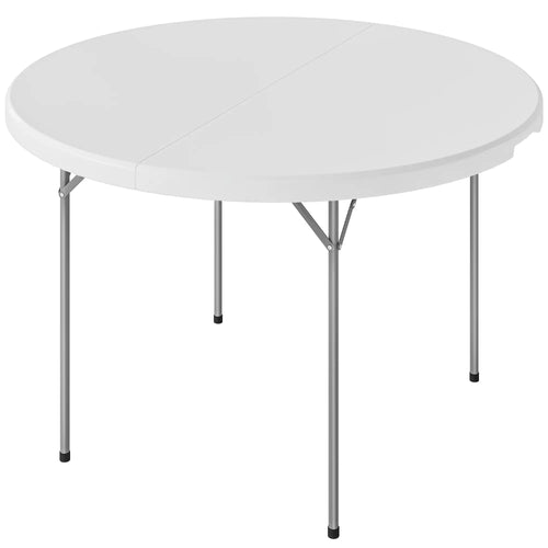 4ft Plastic Folding Picnic Table, Indoor Outdoor, White