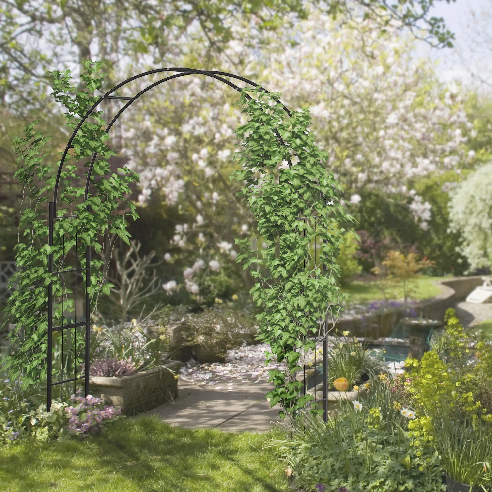 7FT Garden Arch Trellis, Outdoor Wedding Arbor, Climbing Roses Vines Plants Garden Arches at Gallery Canada