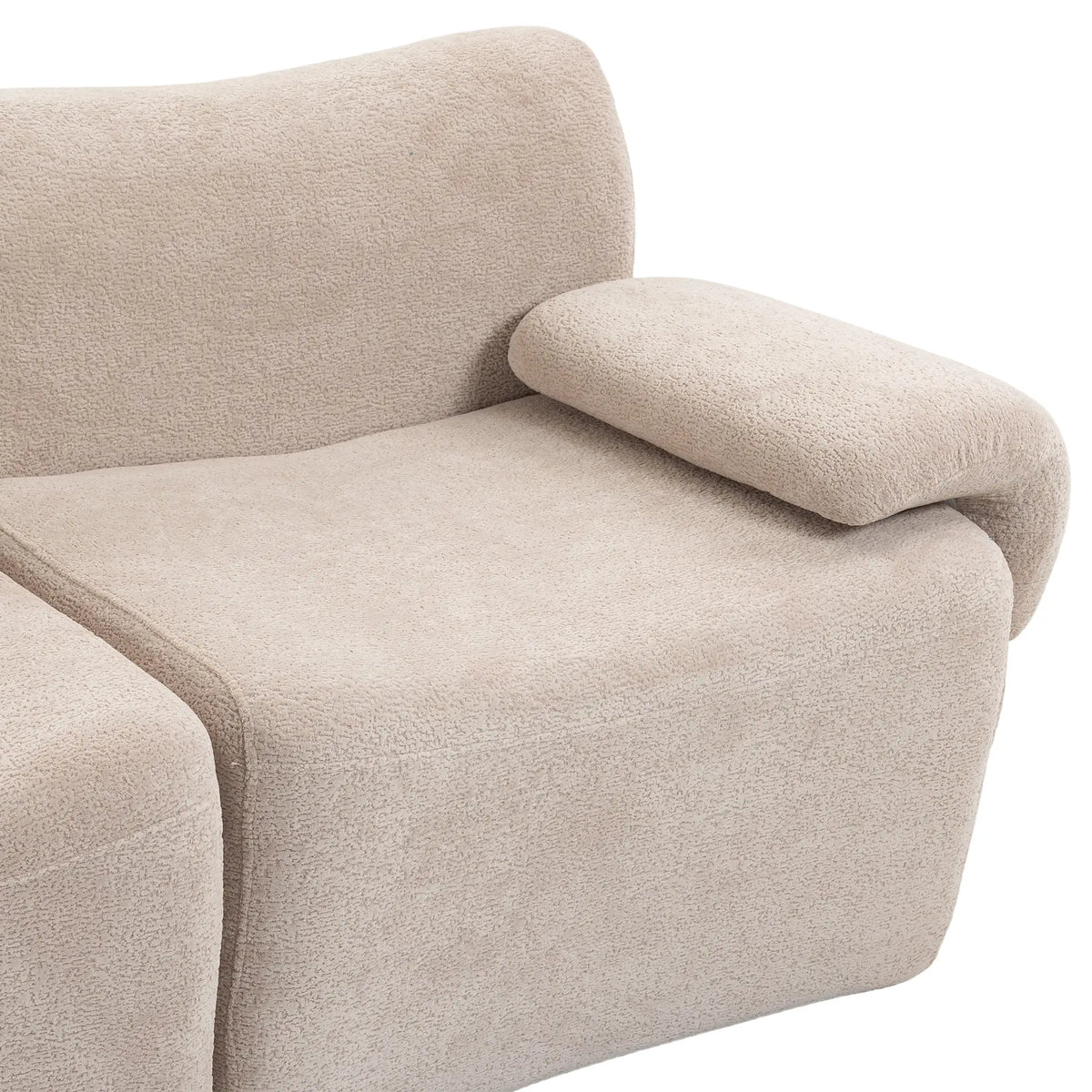 3 Seater Chenille Cloud Sofa, Wide Deep Seat, Beige, Beige 3-Seater Sofas at Gallery Canada