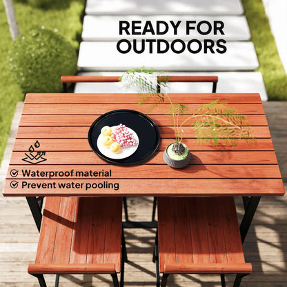 5 Piece Patio Bar Set, 47" Table, 4 Stools, Brown Bistro Sets at Gallery Canada